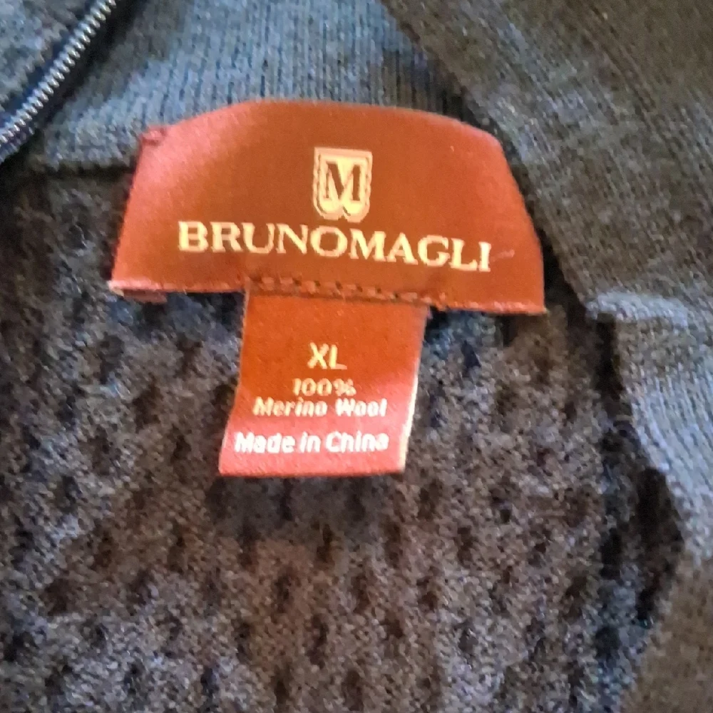 Bruno Magli Black/Merino Wool Sweater with Brown Label